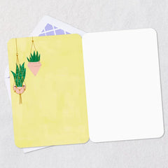 Houseplants in Hanging Baskets Blank Card