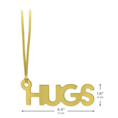 Gold "Hugs" Die-Cut Gift Trim