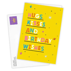 Hugs, Kisses and Wishes Custom Birthday Card