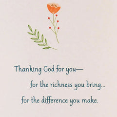 Thanking God for You Religious Friendship Card