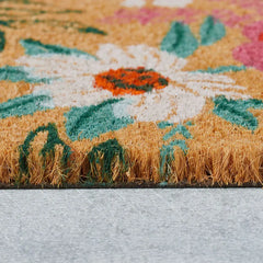 Colorful Flowers Outdoor Coir Doormat, 18x30