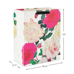 13" Illustrated Roses Large Gift Bag