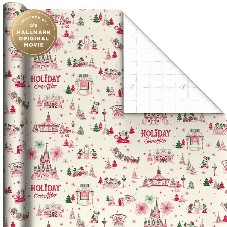 Hallmark + Disney Holiday Ever After Jumbo Christmas Wrapping Paper Roll, 35 sq. ft.