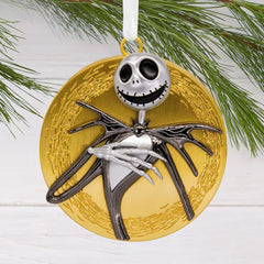 Disney Tim Burton's The Nightmare Before Christmas Jack Skellington on Moon Metal Hallmark Ornament