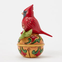 Jim Shore Heartwood Creek Cardinal on Jingle Bell Mini Figurine, 3.54"