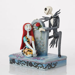 Jim Shore Disney Jack and Sally on Gravestone Figurine, 6.8"