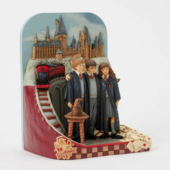 Jim Shore Harry Potter, Ron and Hermione With Train Figurine, 9"