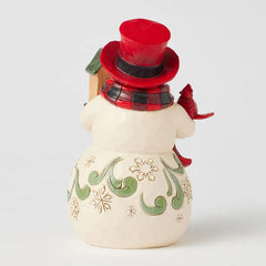 Jim Shore Heartwood Creek Snowman and Cardinal Figurine, 6.25"