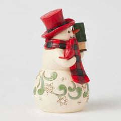 Jim Shore Heartwood Creek Snowman and Cardinal Figurine, 6.25"