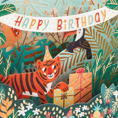 Go Wild Jungle Animals 3D Pop-Up Birthday Card for Kids