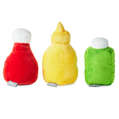 Better Together Ketchup, Mustard and Relish Magnetic Plush Trio, 7.5"