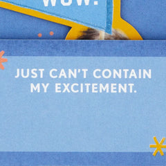 Kevin the Cat So Excited Funny 3D Pop-Up Card
