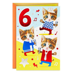 Sweet Beats for a Cool Cat 6th Birthday Card