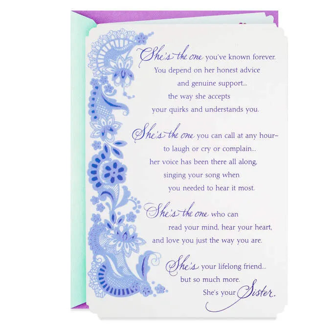 You're My Lifelong Friend Birthday Card for Sister