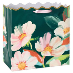 15" Lacey Chabert Collection Painted Flowers on Green Extra-Deep Gift Bag
