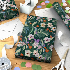 Lacey Chabert Collection Green Floral Wrapping Paper Roll, 20 sq. ft.