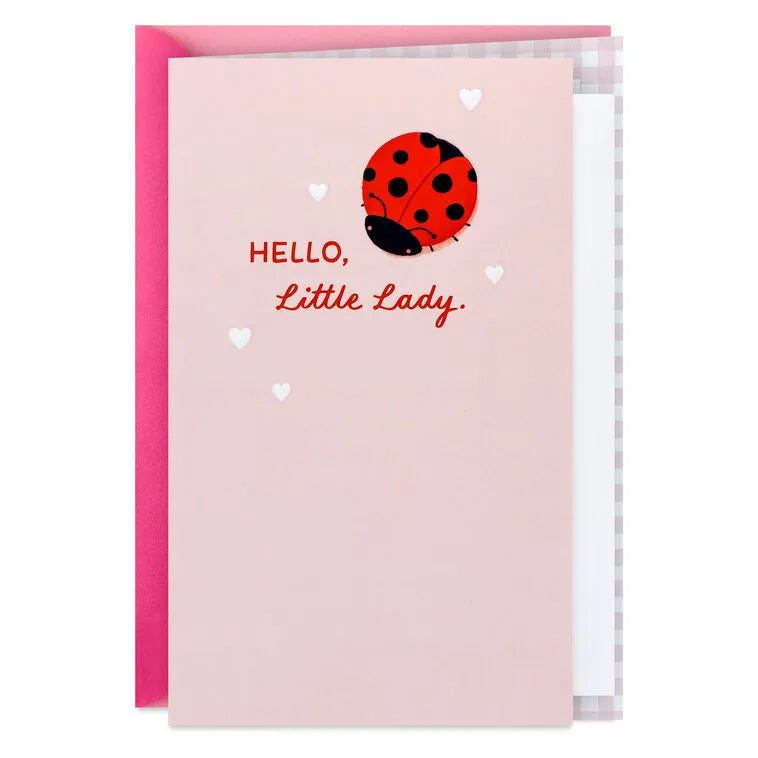 Little Ladybug New Baby Card for Girl