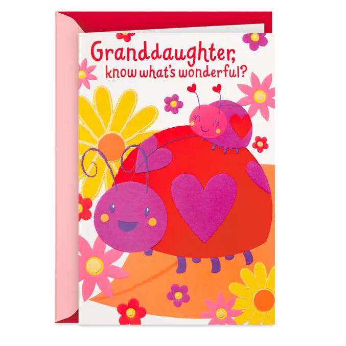 You're Wonderful Valentine's Day Card for Granddaughter