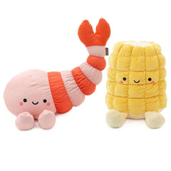 Large Better Together Jumbo Shrimp and Corn Magnetic Plush Pair, 17"