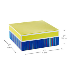 10" Square Vertical Stripes Gift Box