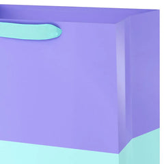 13" Lavender and Aqua Color Block Large Gift Bag