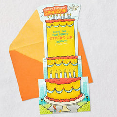Hope the Fun Stacks Up Pop-Up Birthday Card for Grandson
