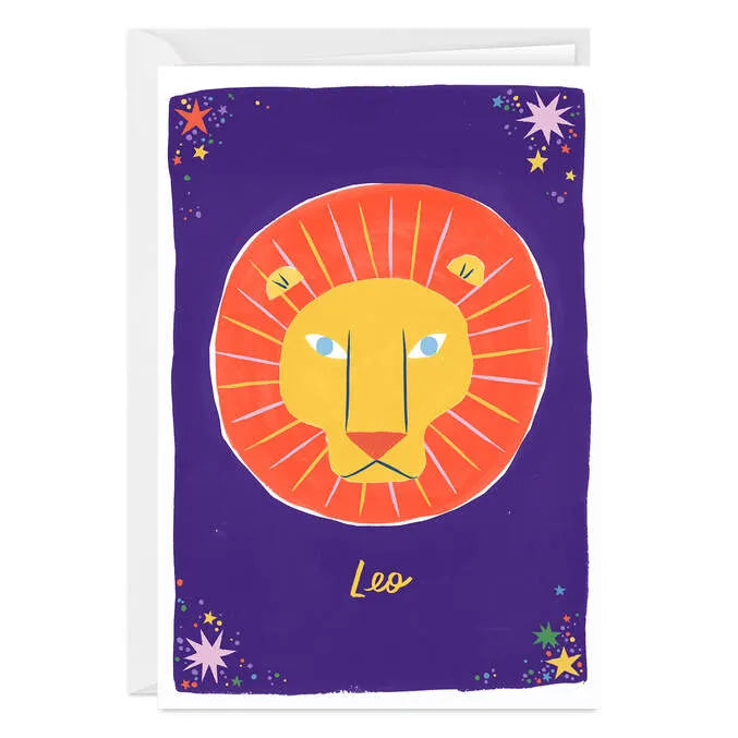 Bold and Bright Leo Zodiac Custom Card