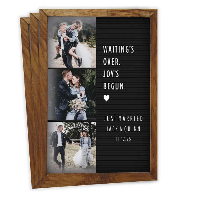 Joy's Begun Letter Board Flat Wedding Announcement