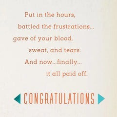 Your Hard Work Paid Off Congratulations Card