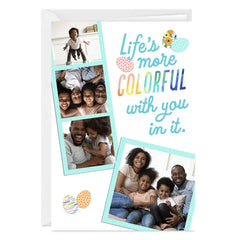Life's Colorful With You Photo Collage Custom Easter Card