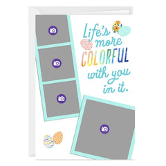 Life's Colorful With You Photo Collage Custom Easter Card