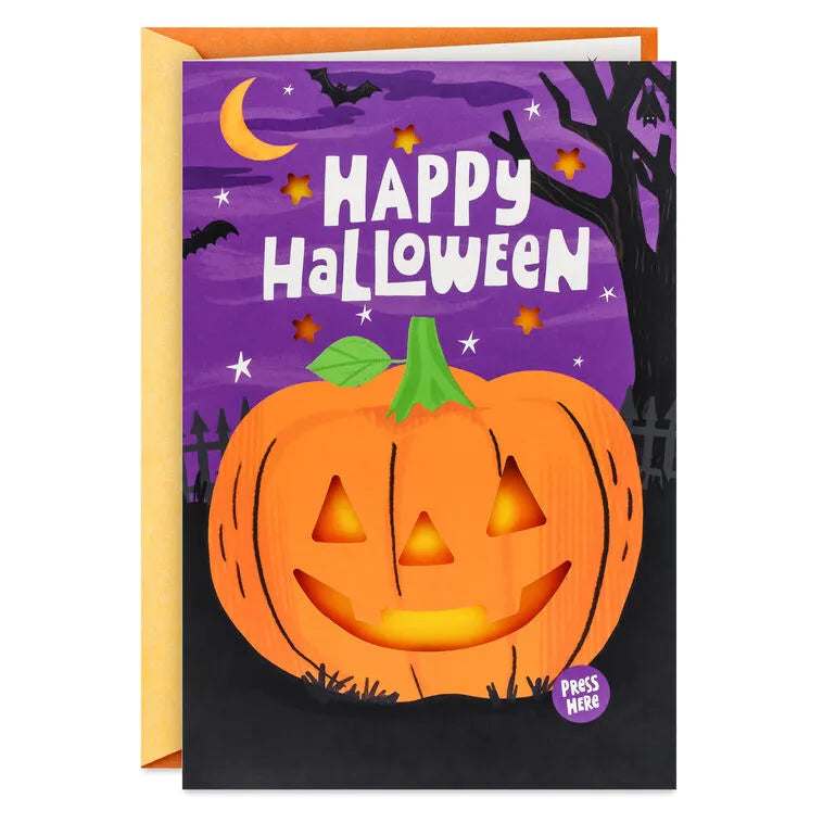 Laughs and Thrills Musical Halloween Card with Light