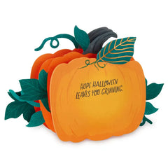 Grinning Jack-o'-Lantern Musical 3D Pop-Up Halloween Card With Light