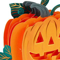 Grinning Jack-o'-Lantern Musical 3D Pop-Up Halloween Card With Light