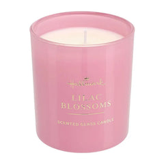 Lilac Blossoms Scented Pink Glass Candle, 8 oz.