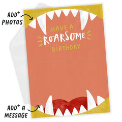 Cute Roaring Lion Custom Birthday Card