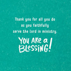 Your Ministry Is a Blessing Religious Thank You Card