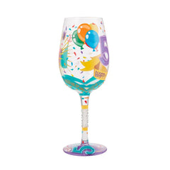 Lolita Happy 50th Birthday Handpainted Wine Glass, 15 oz.