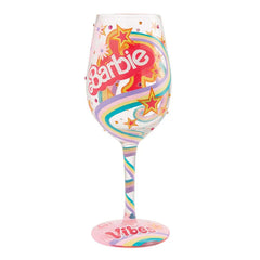 Lolita Barbie The Original Fashionista Handpainted Wine Glass, 15 oz.