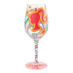 Lolita Barbie The Original Fashionista Handpainted Wine Glass, 15 oz.