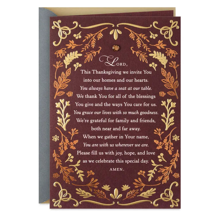 Love, Gratefulness and Prayers Religious Thanksgiving Card