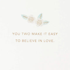 Lovebirds on Flowering Branches Wedding Card
