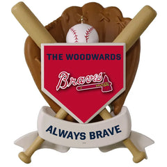 MLB Atlanta Braves™ Baseball Personalized Ornament, Custom Text