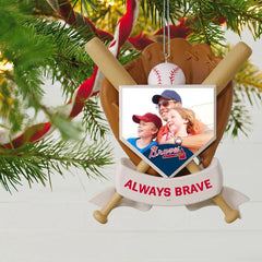 MLB Atlanta Braves™ Baseball Personalized Ornament, Custom Photo and Text