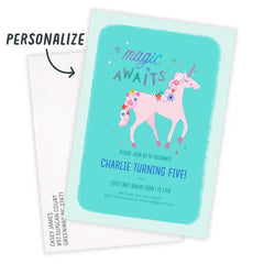 Magic Awaits Unicorn Birthday Invitation