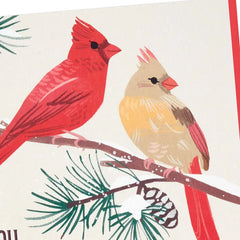 Cardinals in Snow Blank Thank-You Cards, Pack of 20