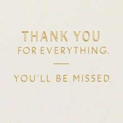 Thank You for Everything Goodbye Card for Coworker
