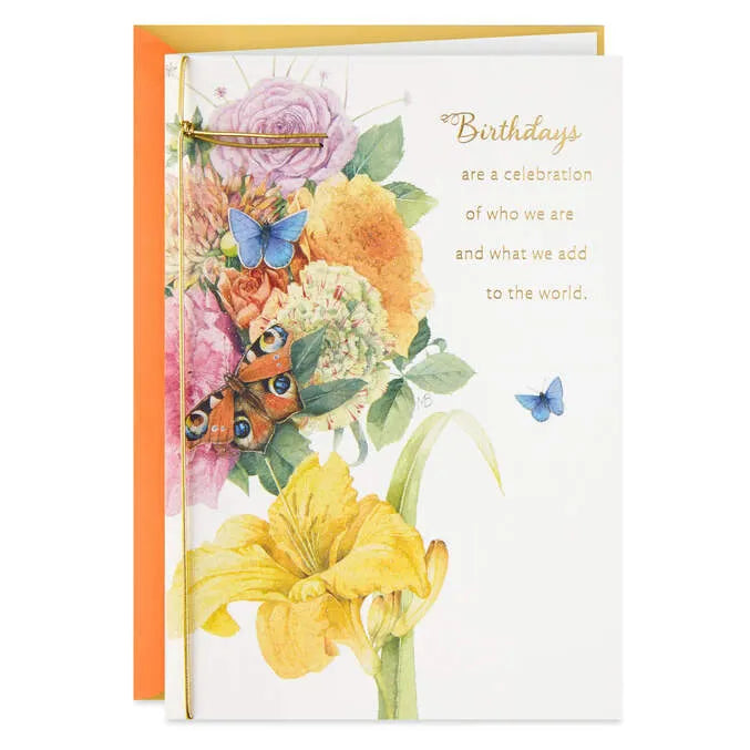 Marjolein Bastin Bouquet With Butterflies Birthday Card