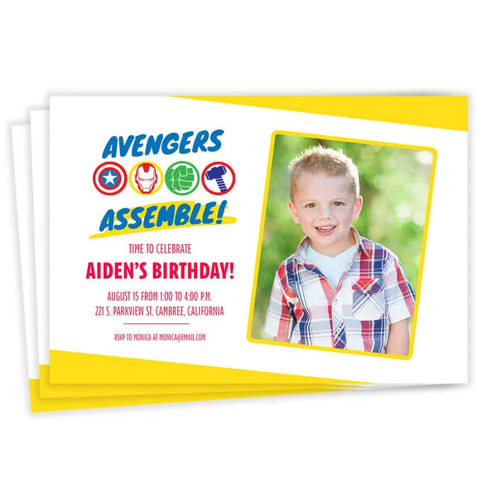 Marvel Avengers Assemble Birthday Invitation
