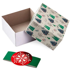 Merry and Bright 3-Pack Christmas Gift Boxes, Assorted Sizes and Designs